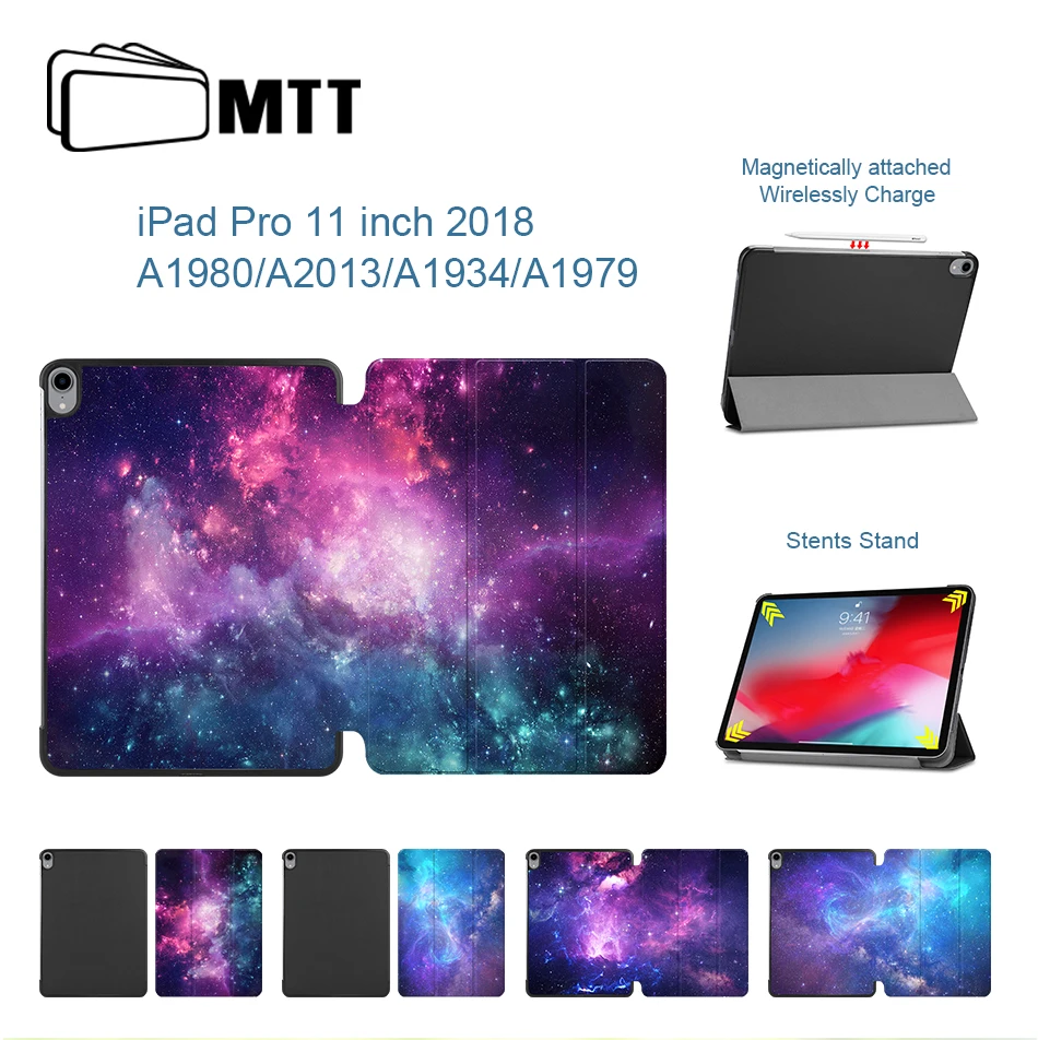 МТТ Чехол для iPad Pro 11 дюймов Магнитный Флип складной Стенд Крышка 2018 звездное небо из искусственной кожи планшет чехол для iPad Pro 11 дюймов