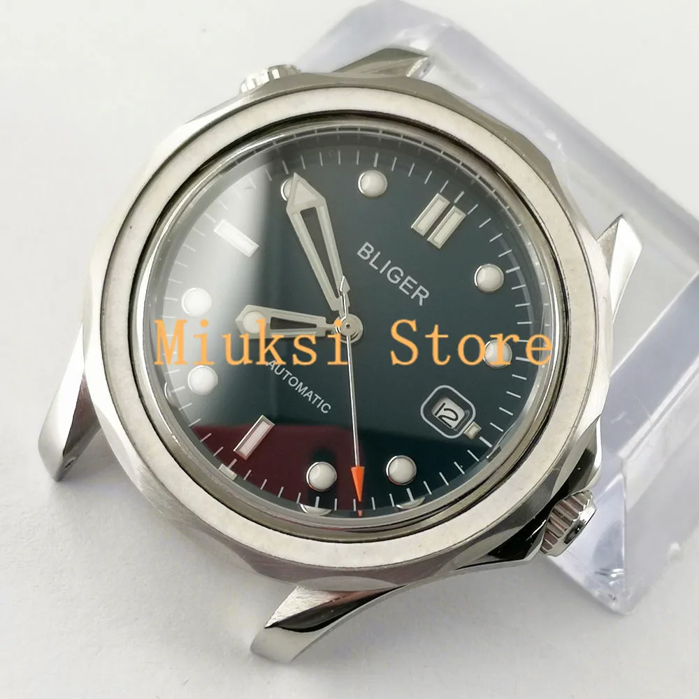 

New 41mm deep blue dial luminous sapphire crystal automatic mens watch Fashion luxury brand Bliger 2925