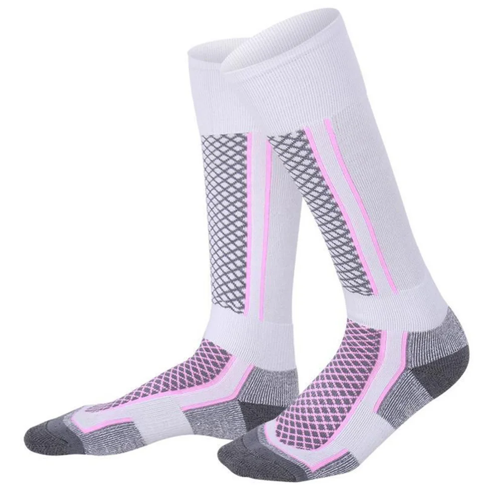 1 пара зимние; теплые; Термо носки толстые хлопковые спортивные лыжные носки для сноуборда FDC99 - Цвет: Розовый