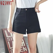 YESVVT Plus Size High Waist Denim Shorts For Women Casual Blue Cotton Short Jeans 2016 Summer