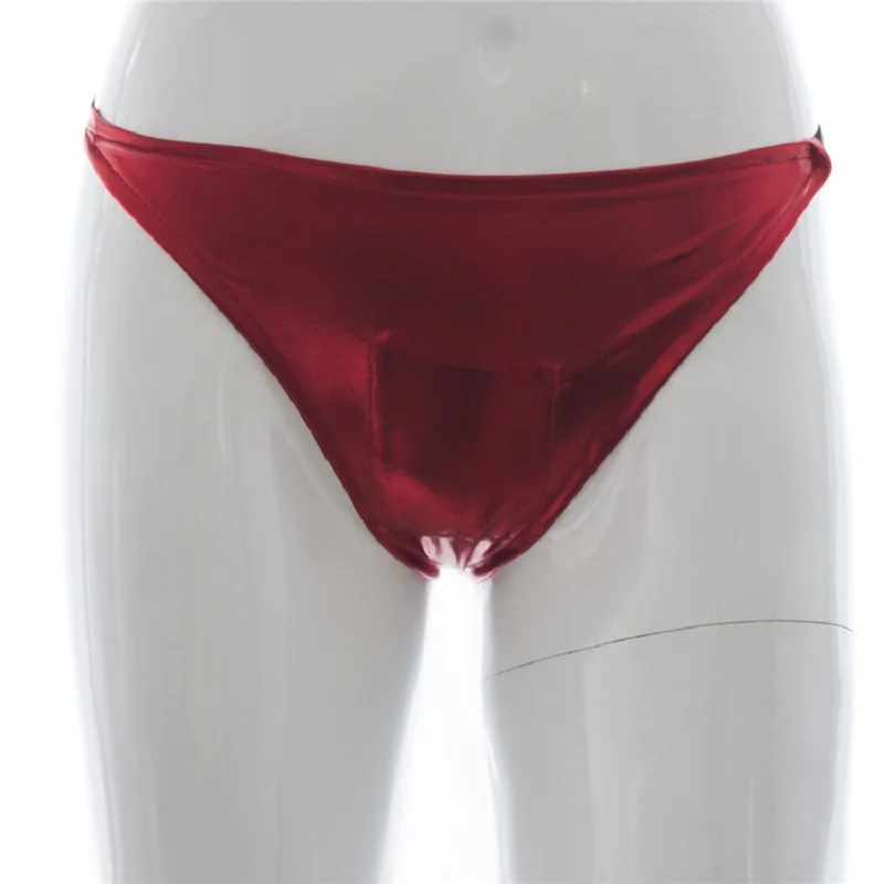 Sexy Lingerie Wet Look Shiny Women's G-String with Vib Pocket Massage Thong Panties Secure Harness Fetish Underwear - Цвет: Красный