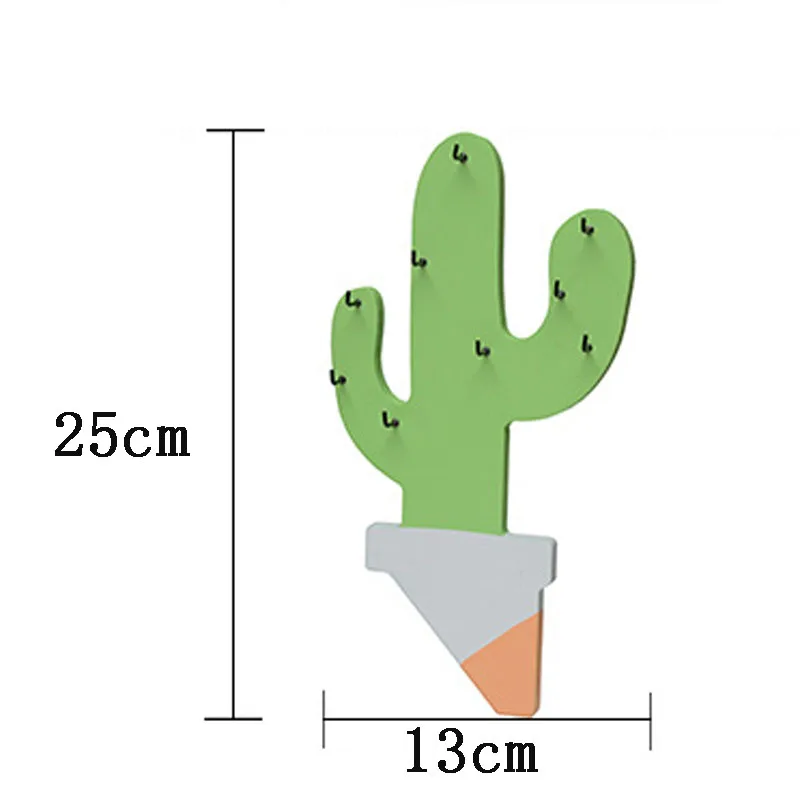 Креативное Скандинавское деревянное моделирование кактусов, вешалка для ключей, стеллаж для хранения, домашний офис, настенный держатель для ключей, полка для хранения, стеллаж для домашнего декора