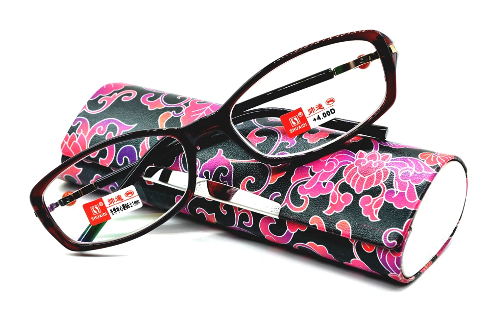 

SHUAIDI GENUINE WOMEN ORIENTAL DECORATION SIDE RED PEARL LUXURY HIGH STANDARD READING GLASSES +1 +1.5 +2 +2.5 +3 +3.5 +4