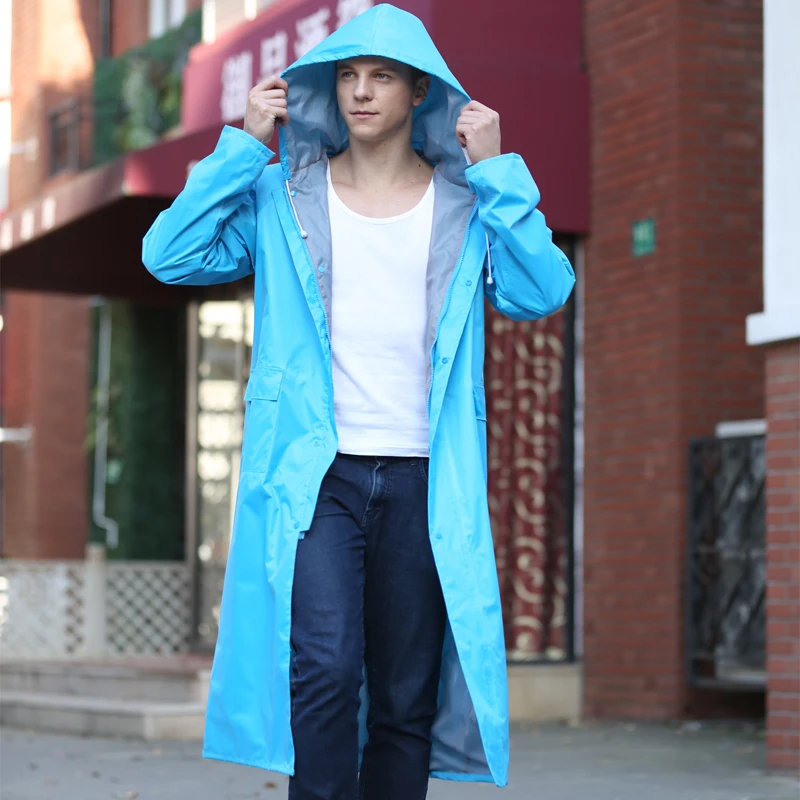 

Rainfreem Men/Women Couple Raincoat Impermeable Rain Jacket Plus Size S-6XL Sky Blue Poncho Outdoor Tour Rain Gear