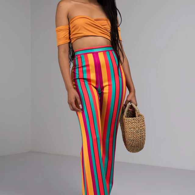 rainbow stripe trousers