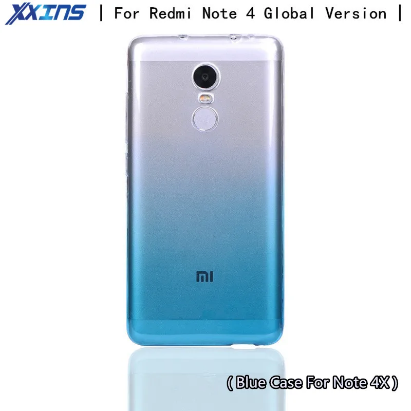

Xxins TPU Gradient Blue phone Cases For Xiaomi Redmi Note 4 Official Global Version Thin and soft back cover for note4X