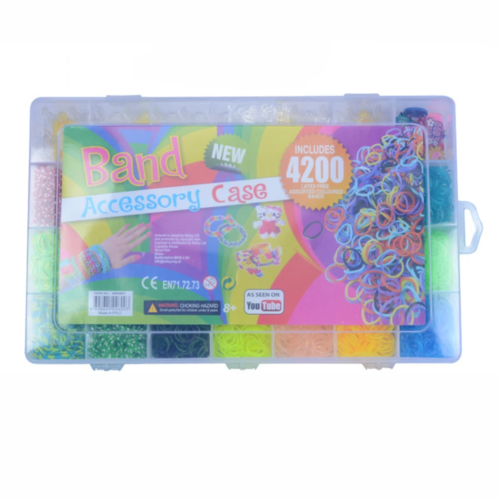 

Colorful Rubber Band Loom,Hand Arts and Crafts Toys, 4200pcs Bands,Instruction Included
