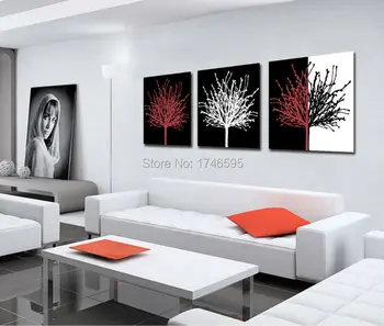 

Big size 3pcs modern home wall decoration abstract Wall Art picture for living room printed trees Painting on Canvas art prints