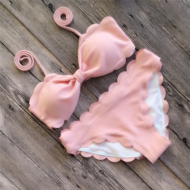 

New Badpak Women Solid Bikini Set Push up Swimwear Sexy Bikinis Women Swimsuit padded Bandage Bathing Suit maillot de bain