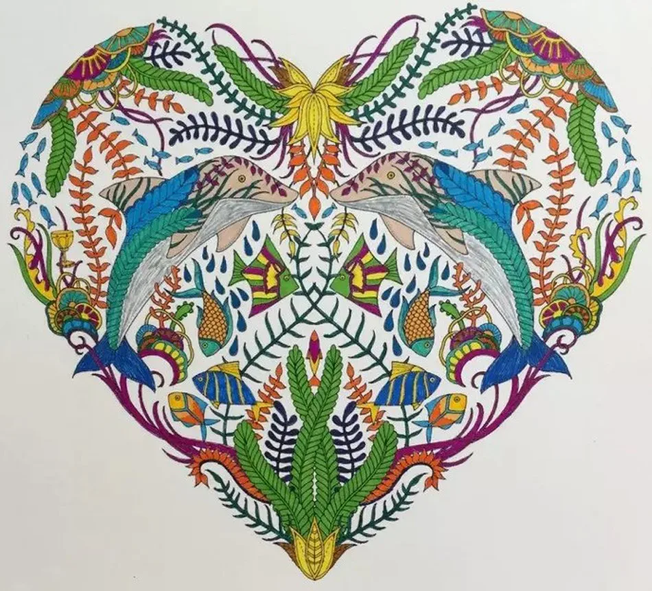 NEW Lost Ocean Coloring Book Adult Hand Drawn Pencils 12 Pcs Relieve Stress Graffiti Painting Drawing English In Books From Office