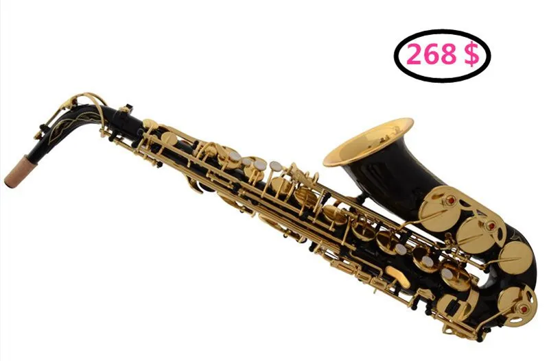 

New Black Alto Saxophone instrument Hot selling High-grade E Sax Black Gold key saxophone Golden Perfect quality Free shipping