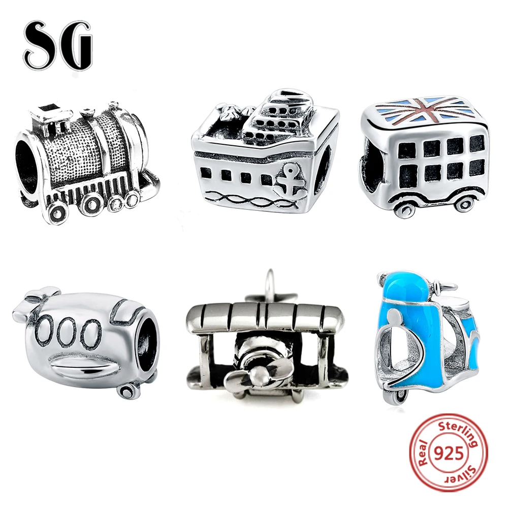 

Silver Galaxy Transportation Travel Beads For Women Fit Authentic European Bracelet Charms Silver 925 Original Fashion Jewelry