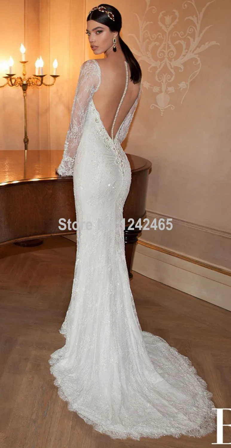 Beautiful Sheer Back Wedding Gowns Images For Gown Sheer Back Wedding Dress New Y Lace Beading Sweep Train Mermaid