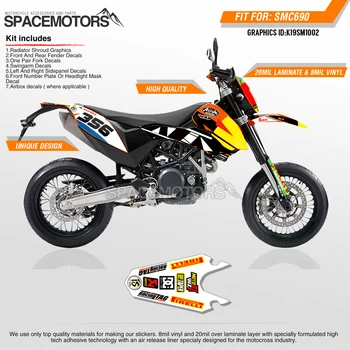 

MotoSpace Customized Team Graphics Backgrounds Decals 3M Custom Stickers For KTM SMC690 08-11 LC4 ENDURO 08-11 R 09-11 002