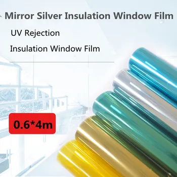 

SUNICE Waterproof Silver Window Film One Way Mirror UV Rejection Stickers Insulation Privacy Home Office Decoration 1.52m x 20m