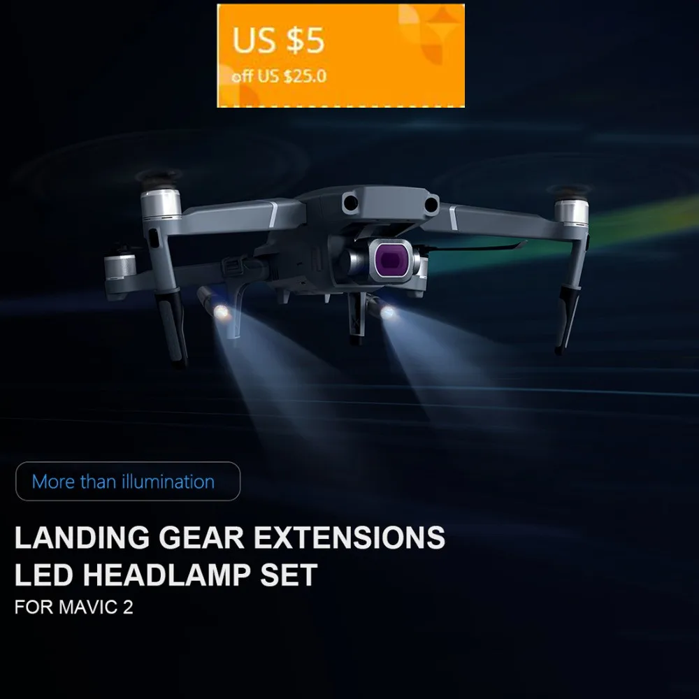 

New Arrival Updated PGYTECH Increased Landing Gear LED Kit for DJI MAVIC 2 PRO/MAVIC 2 ZOOM for DJI Drone Flight UAV In Night