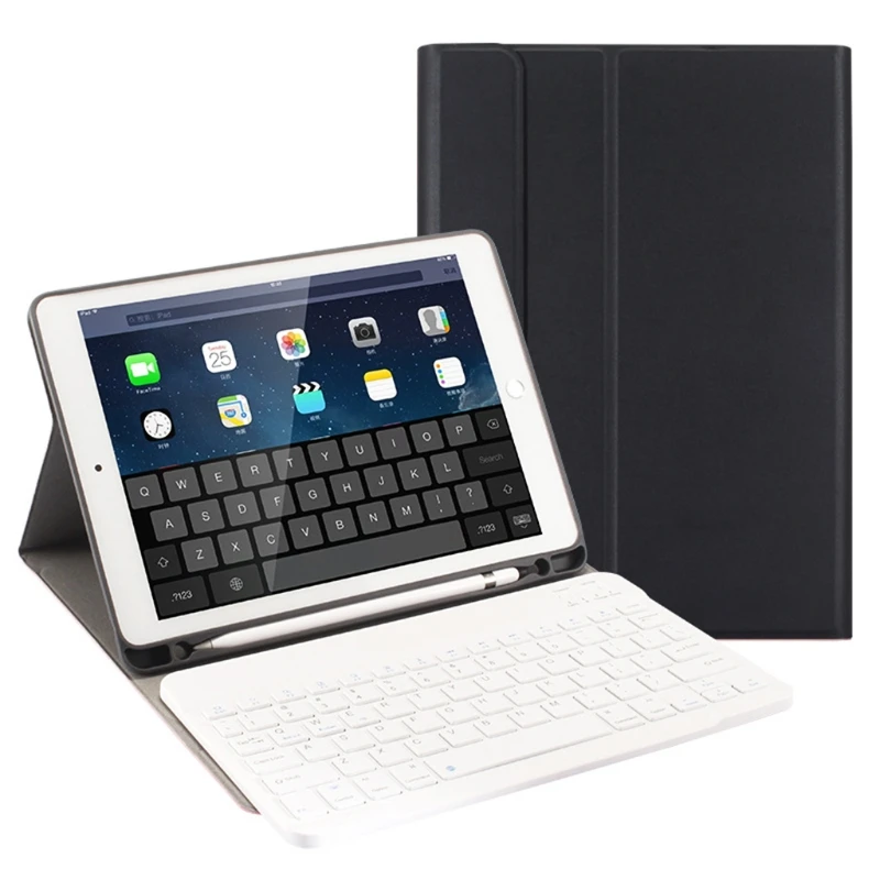 Съемная Bluetooth клавиатура Folio Stand крышка Карандаш держатель для iPad 9,7 2018
