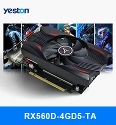 Yeston Radeon RX 560D GPU 4 ГБ GDDR5 128 бит игровой настольный компьютер ПК видеокарты Поддержка DVI/HDMI