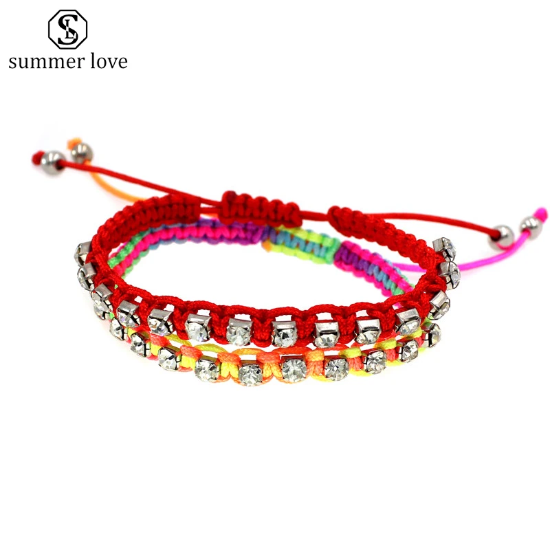 

Boho Nepal Ethnic Handmade Multicolour Woven Bracelet Summer Beach Braid String Cotton Wrap Rope Friendship Bracelets For Women