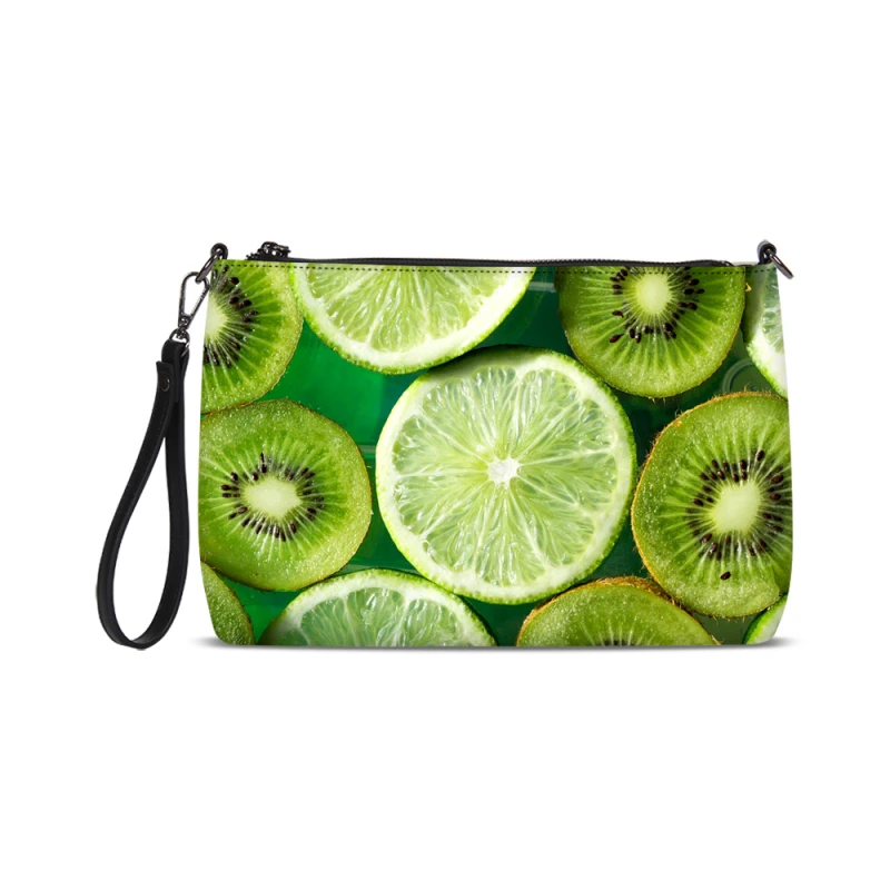 

VEEVANV Fashion Women Messenger Bags Orange Kiwi Fruit 3D Prints PU Leather Clutch Handbags Female Crossbody Shoulder Bag Girls