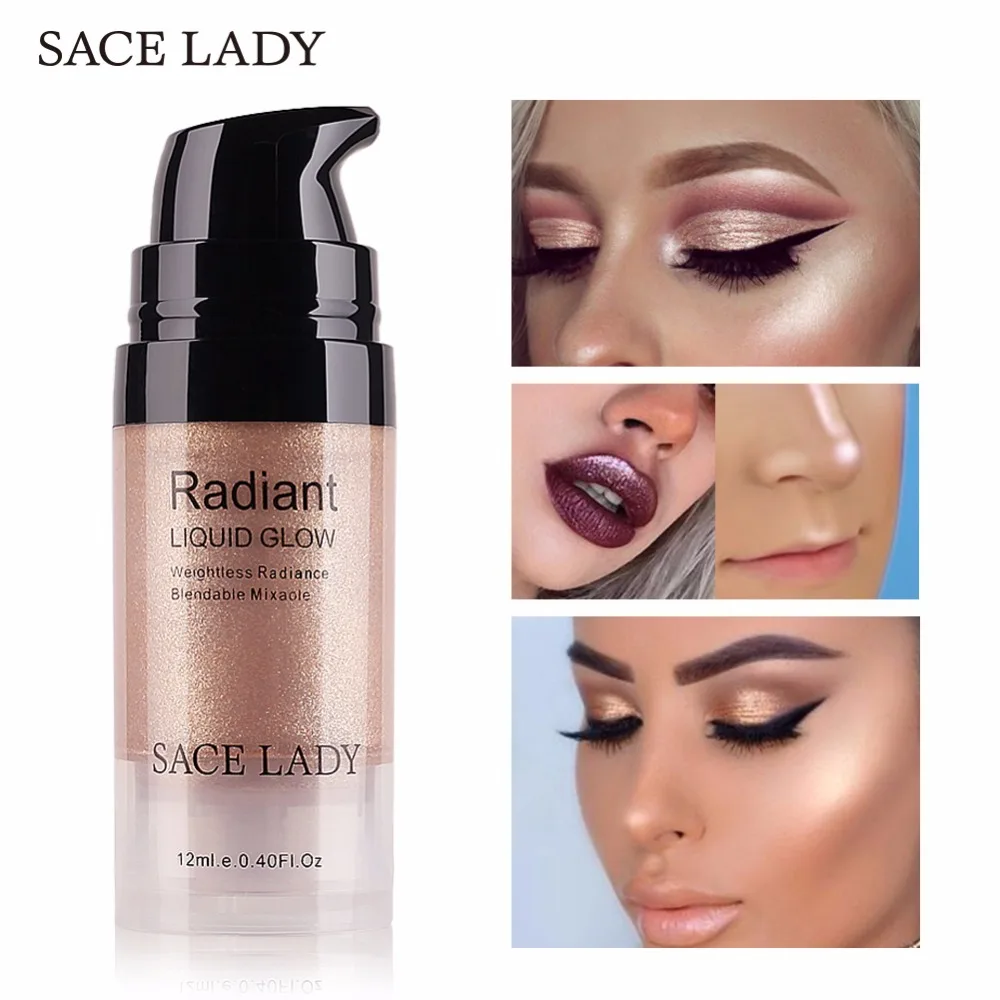 SACE LADY Illuminator макияж хайлайтер Крем для осветления лица профессиональный мерцающий макияж жидкое свечение набор брендовая косметика