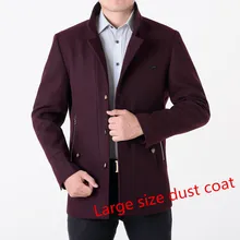 2016 winter men’s coat single-breastedslim thicker wool jacket male trench coat manteau large size 7XL 8XLFree shipping