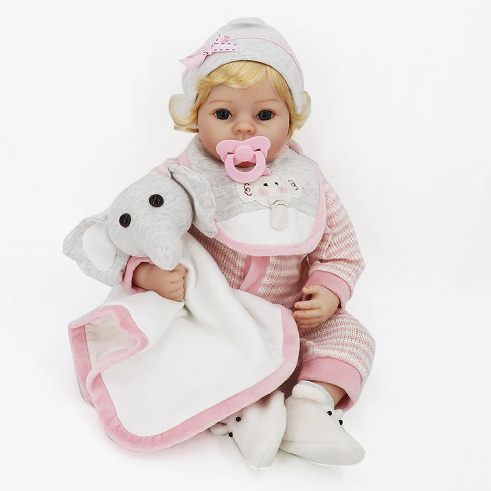 

22 Inch Realistic Baby Alive Girl Dolls Soft Silicone Ethnic Doll Reborn Gold Hair Newborn Babies Doll For Sale Kids Xmas Gifts