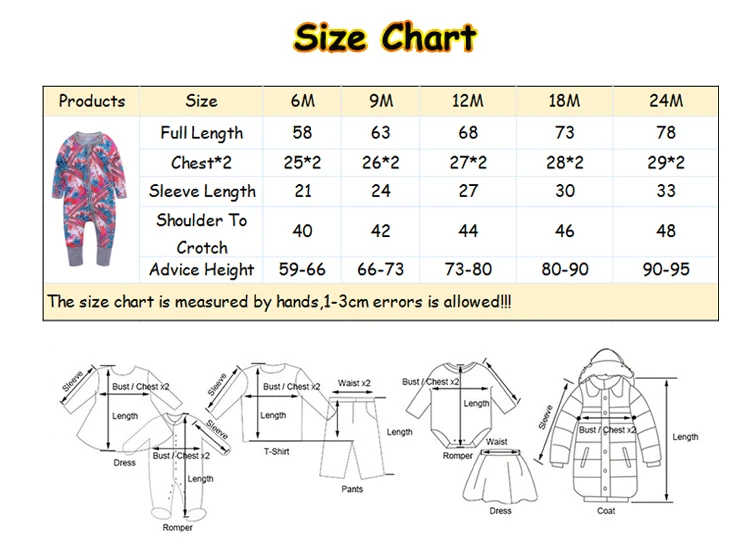 long sleeve size chart