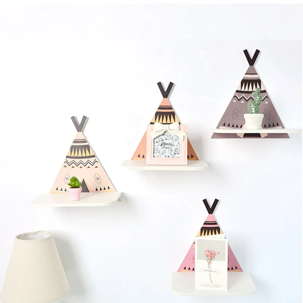 

Nordic Home Decoration Storage Shelf Vintage Wood Sundries Storage Rack for Door Wall Shelves Organizador Flower Holder