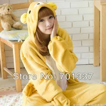 Мужские Женские Желтый взрослых животных Комбинезоны onsie пижамы 329 s/m/L/XL