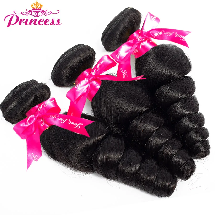 Beautiful Princess Hair Loose Wave Bundles Natural Color Brazilian