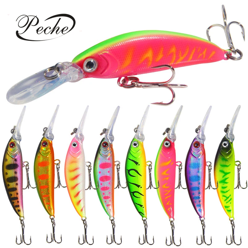 Рыболовные приманки Peche Sinking Minnow Воблеры искусственные жесткие крючки для ловли