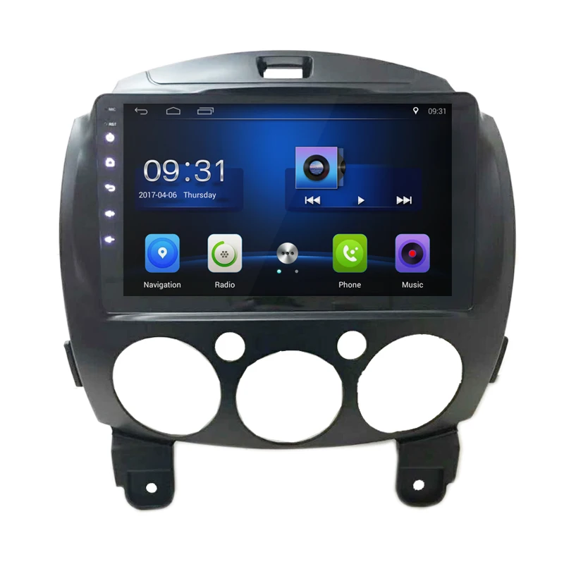 Cheap 2018 BIG HD 9" 1024*600 QUAD core Android 7.0 CAR DVD PC GPS FOR Mazda Mazda 2 2010 2011 2012 3G WIFI OBD DVR BT USB CAMERA MAPS 1