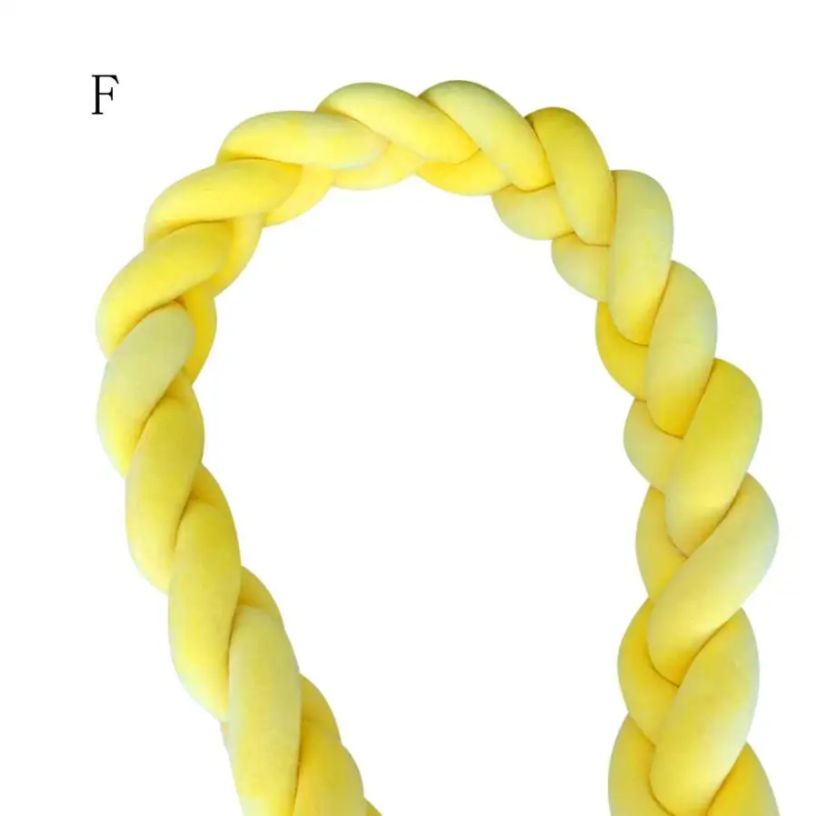 1 м мягкая плюшевая подушка с узлом для младенцев, плюшевая плетеная кроватка, бампер для детской коляски, бамперы, детский Декор для детской спальни, детская кроватка, комплект бамперов - Цвет: F