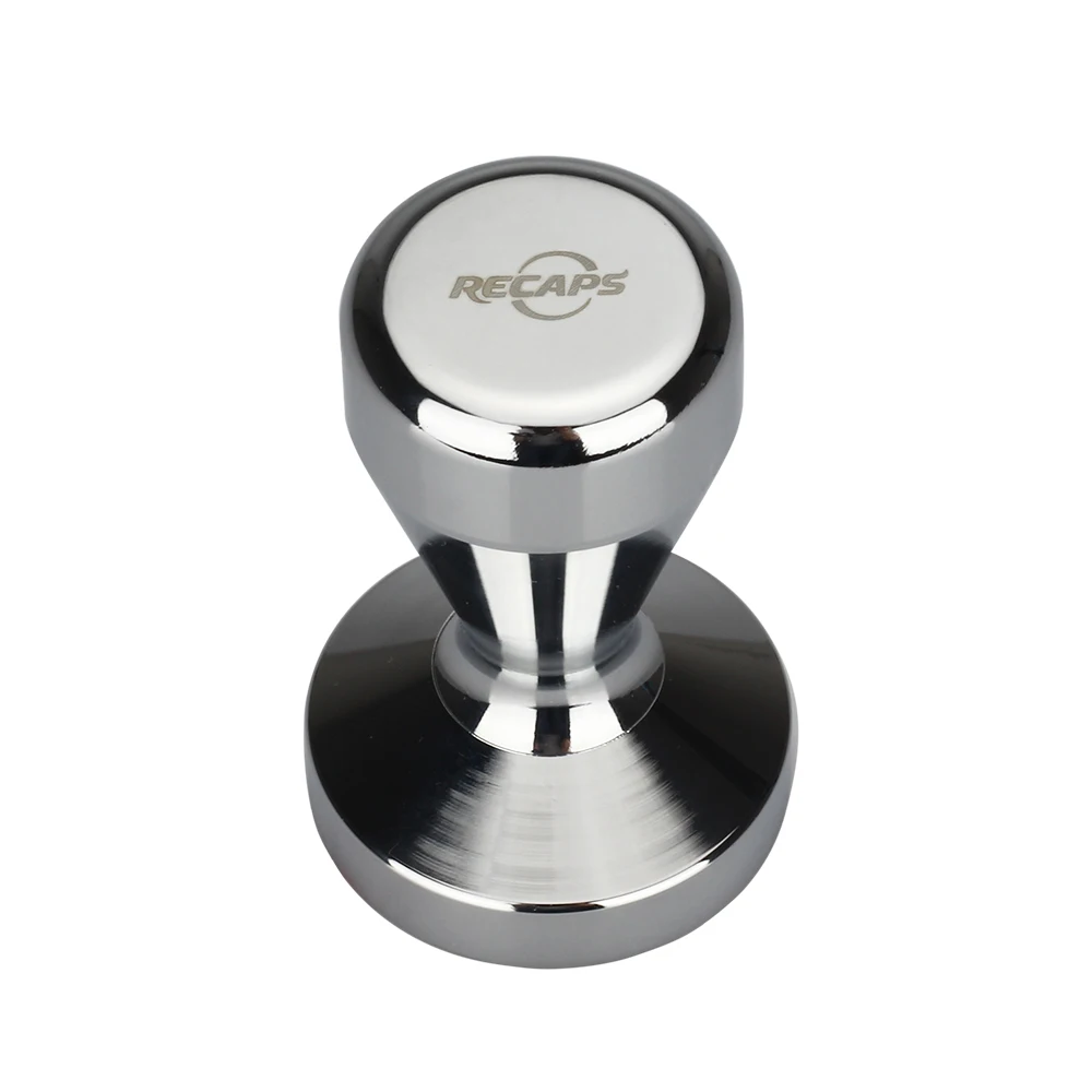 

Recaps 51mm Solid Iron with Chrome Plated Base Coffee Tamper for Espresso Coffee Machines Silver Color Press Coffee Grind