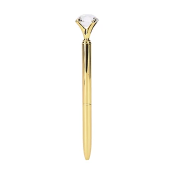 

New 2019 0.9 cm Large Diamond Rhinestone Ballpoint Pen Metal Ball Point Pen with Twisting Open