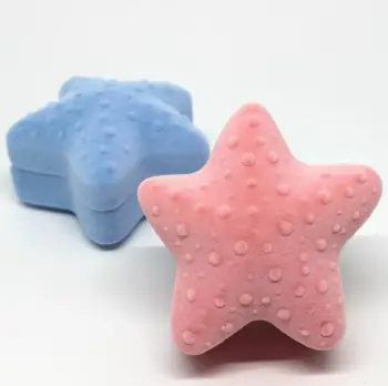 

6.5x6.5x4cm velvet jewelry box gift box ring box earring box star shape design