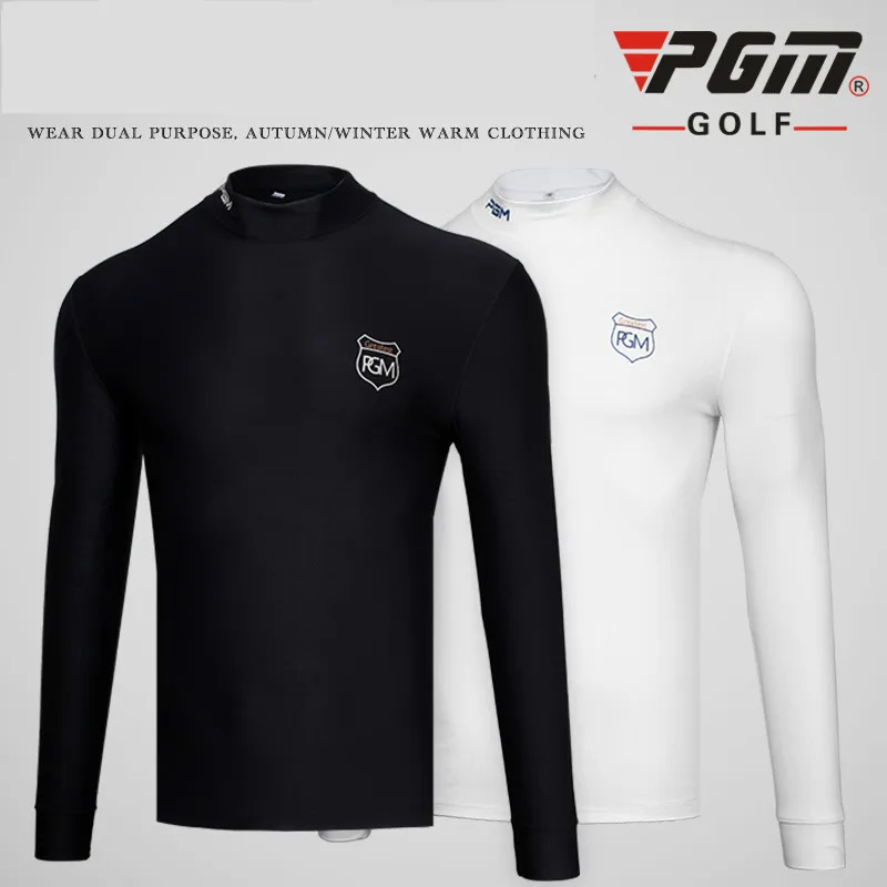 PGM Golf primer shirt Мужская футболка с длинным рукавом бархатные колготки Весенняя Спортивная одежда для мужчин 3 цвета черный белый серый размер S-XXL