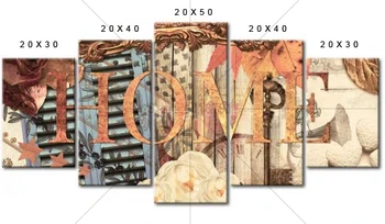 

Home Sweet Home 3D DIY Diamond Painting 5PCS Multi-Pictures Combination Embroidery Mosaic Cross Stitch Home Decoration