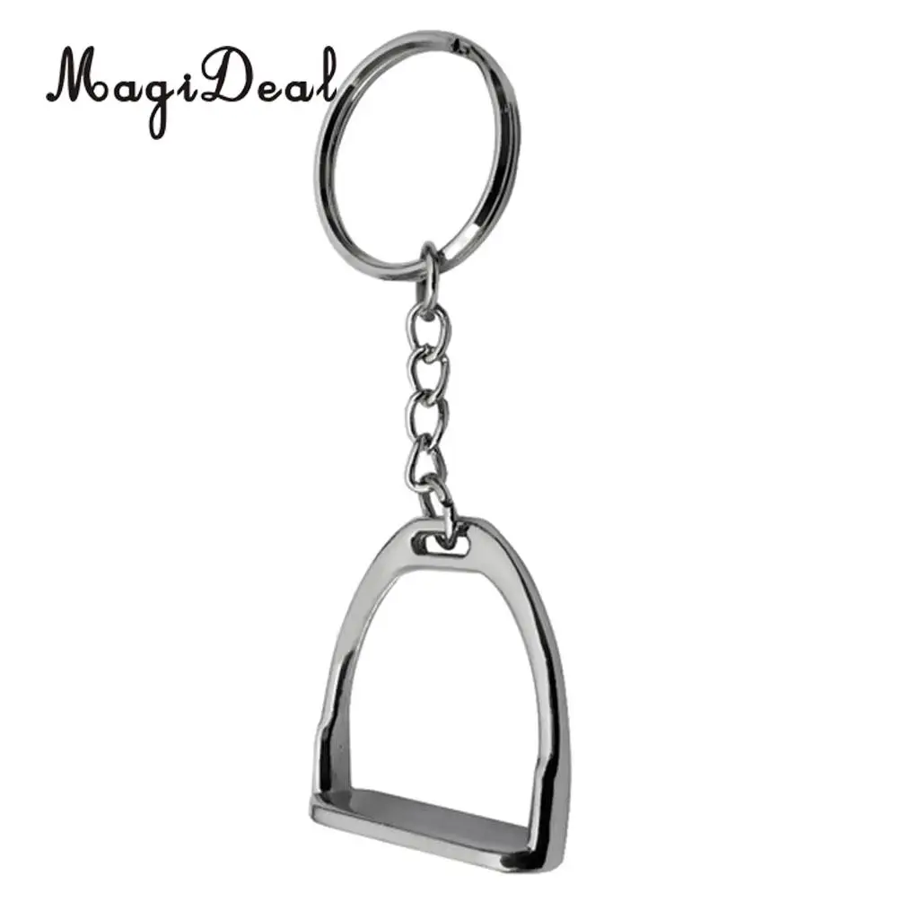 Western Style Metal Stirrup Keychain Key Ring with Horse Stirrup Shape 8cm Horse Equestrian Tool