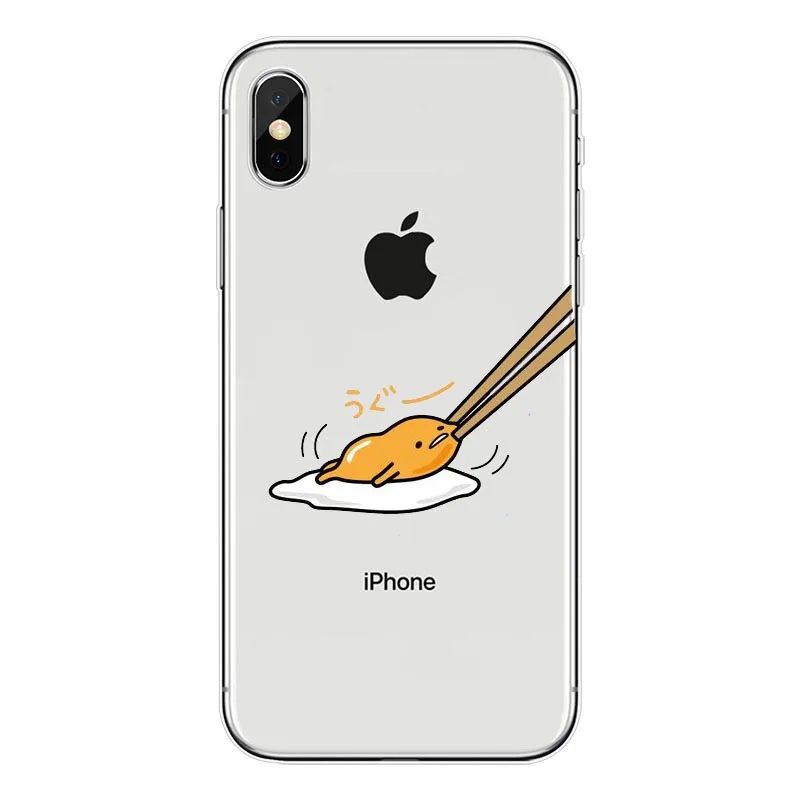 Милый мягкий силиконовый прозрачный чехол для телефона смешной Гудетама с мультяшным яйцом для iphone X 10 8 8Plus 7 6 6S 6Plus 5 5S SE чехол s