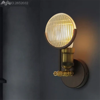 

Nordic Retro Industry Wind iron Wall Light Creative glass wall lamp Restaurant Stairs Bar cafe bedroom indoor lighting fixture