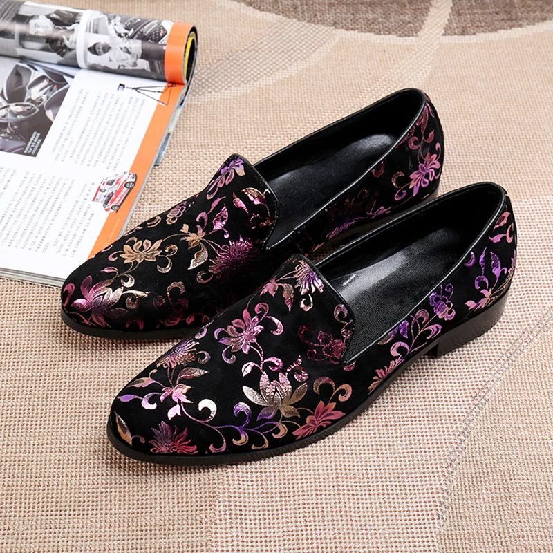 18 Fashion Mes Shoes Print Embroidery Designer New Male Flats ...