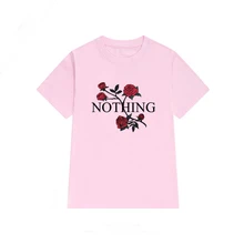 10 шт./партия, новая летняя женская повседневная одежда с коротким рукавом, топы в стиле панк, женская футболка с принтом розы