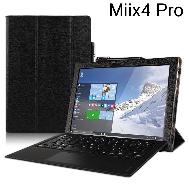 

High Quality Luxury Genuine Real Leather Skins Flip Stand Sleeve Cover Bag Case For Lenovo Miix 4 Pro Miix 710 12 inch Tablet