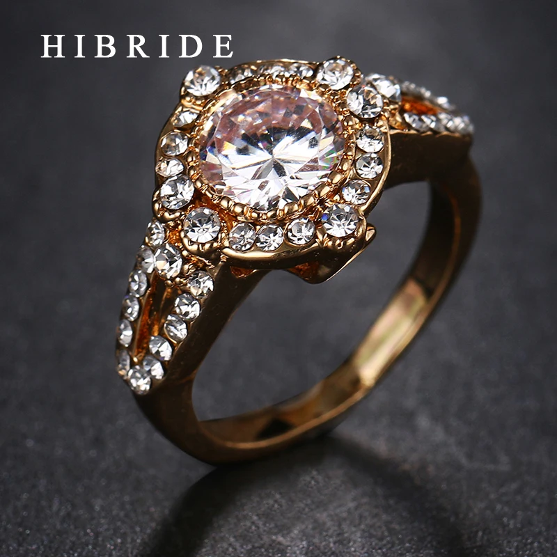 HIBRIDE Brand font b Luxury b font Bridal font b Wedding b font Big Round Cut