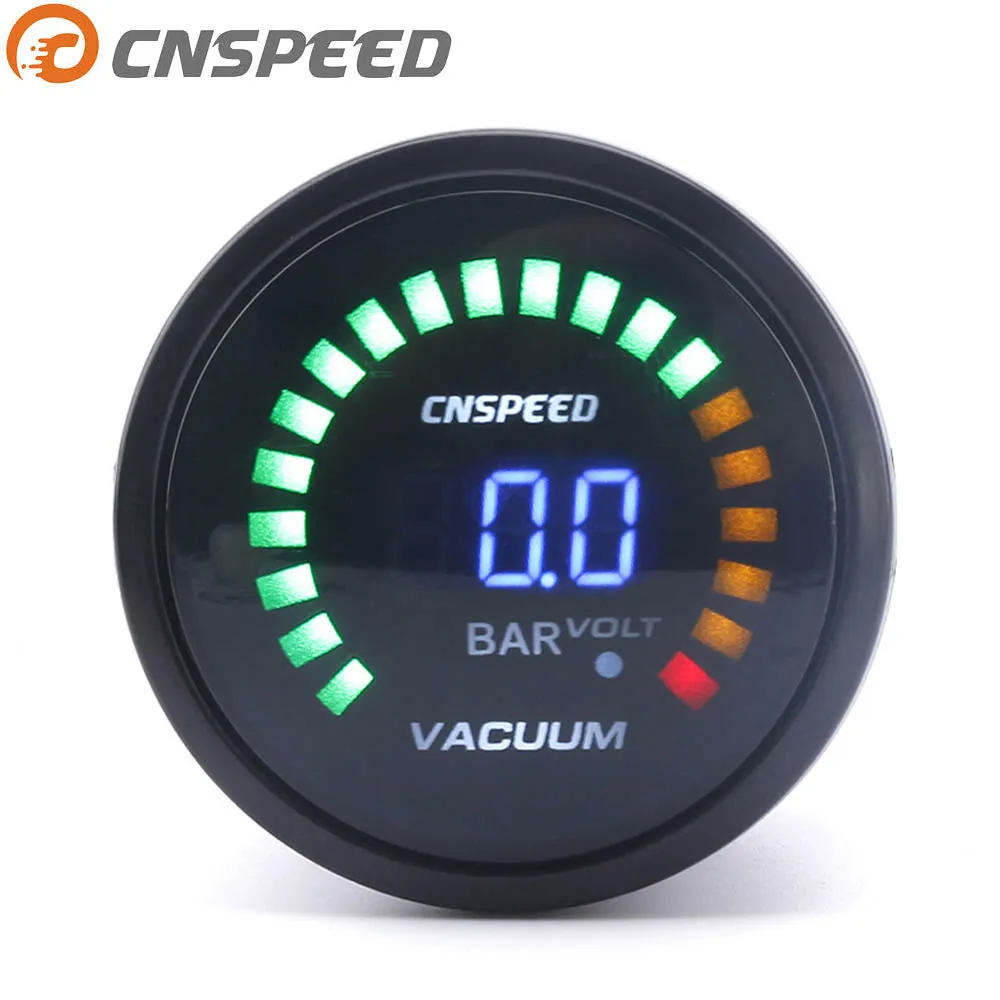 

Free Shipping CNSPEED 2 Inch 52mm Digital Auto Vacuum Gauge -1.0~0 bar Racing Smoke Vacuum Gauge Analog Car meter