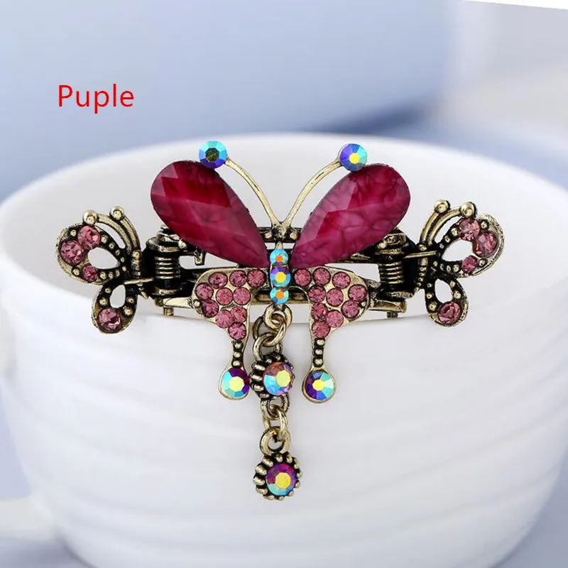 Tassel Hair Clips for Women Girls Braided Hair Clip Styling Tools Hair Accessories Hairpins Fashion Crystal Butterflies Barrette