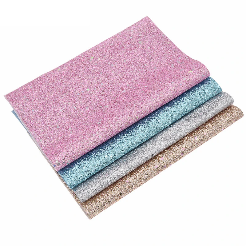

Lychee Life 29x21cm Glitter Thin Synthetic Leather Fabric Solid Color A4 PU Fabric DIY Handmade Sewing Clothes Supplies Decor