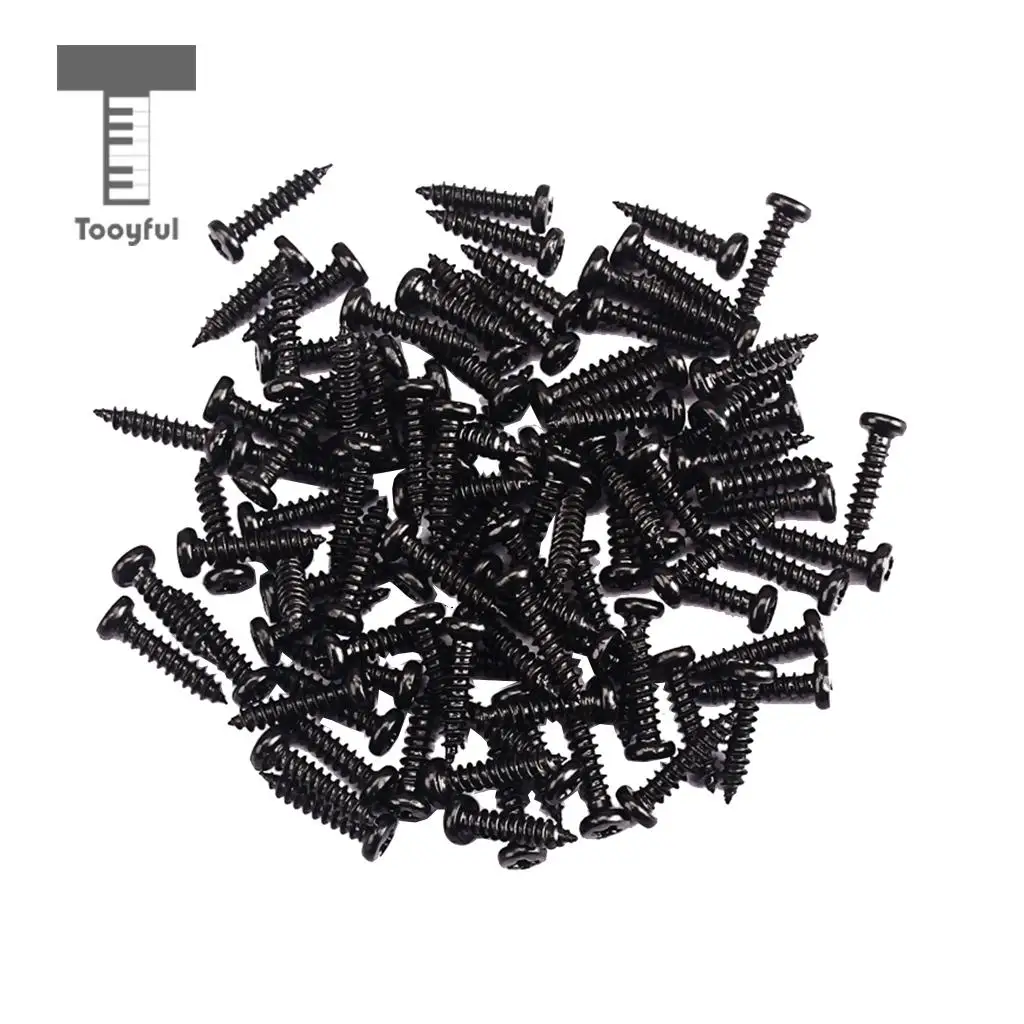 Tooyful 100 Pieces Iron Tuning Peg Tuner Mounting Screws for Guitar Bass Ukulele Mandolin Universal Parts 11 x 2.2mm